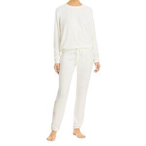 Aqua Lounge Electric Avenue Pajama Set Ivory with Colored Stars Small NWT